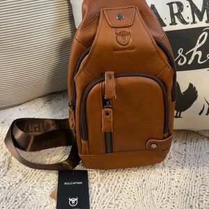 Bullcaptain Brown leather Men's crossbody